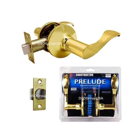 Constructor Constructor Prelude Passage Lever Door Lock with Knob Handle Lockset; Polished Brass CON-PRE-PB-PS